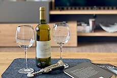 Wohnzimmer mit Holzofen - Ferienwohnung in Mauth